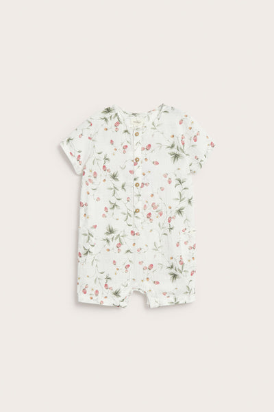 Baby wild strawberry print romper