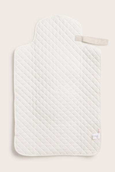 Foldable white changing mat with teddy bears