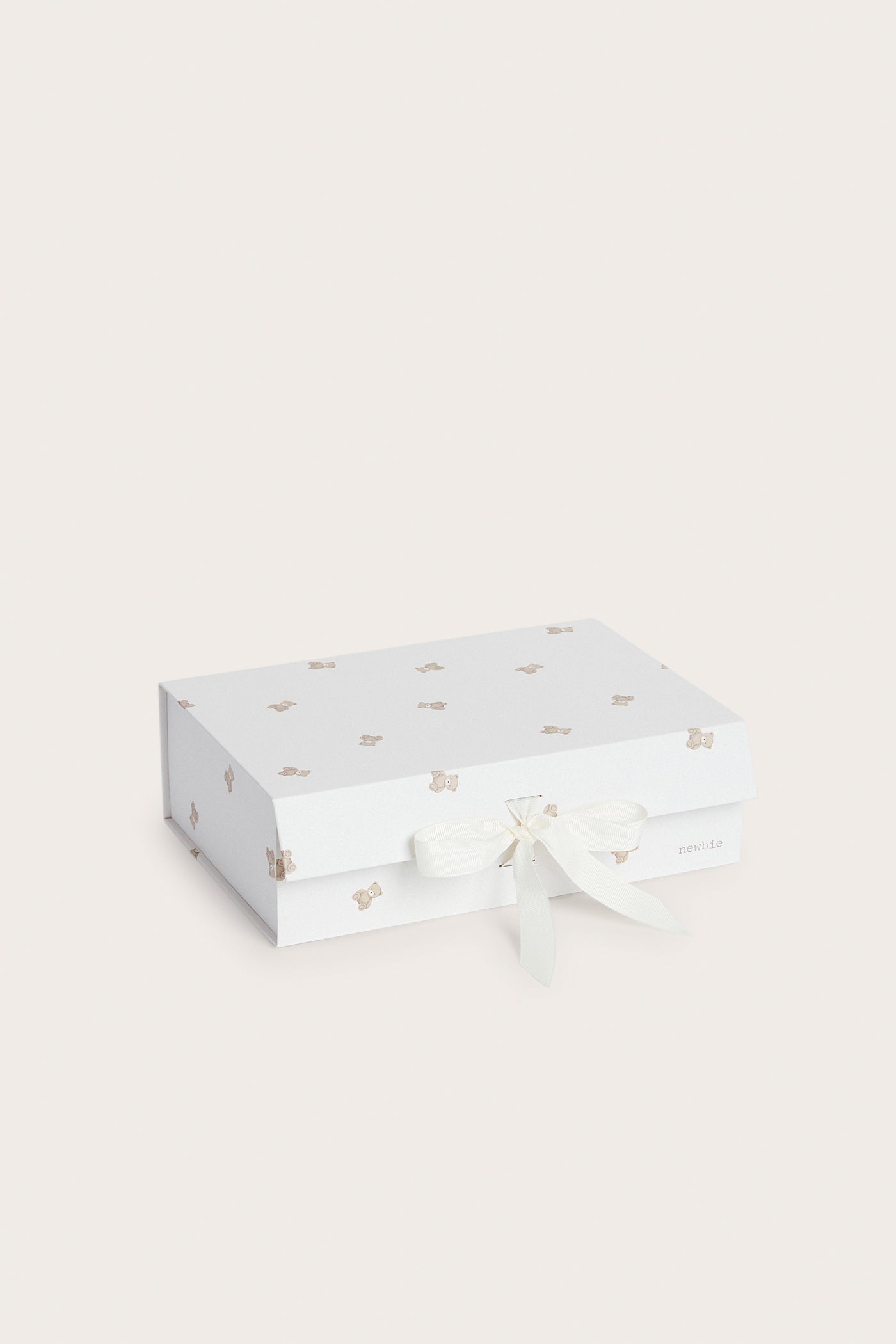 White large gift box with bear print
