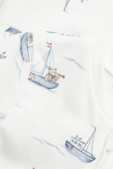 Baby white sailboat pyjamas