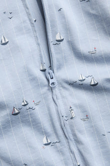 Baby striped pajamas with sailing boats