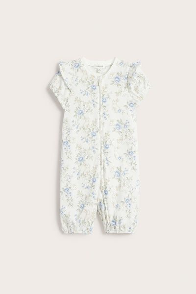Baby white short sleeve floral pyjamas