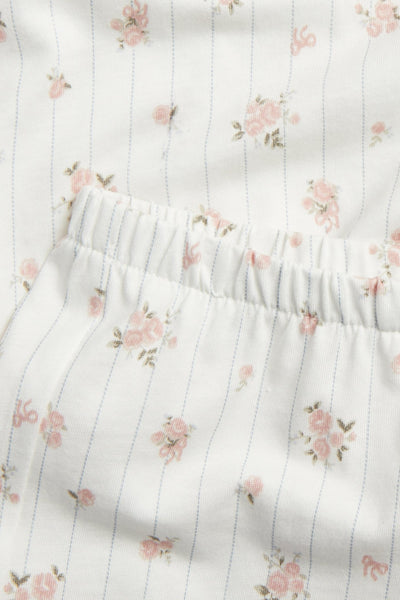 Kids floral pajama set with frill