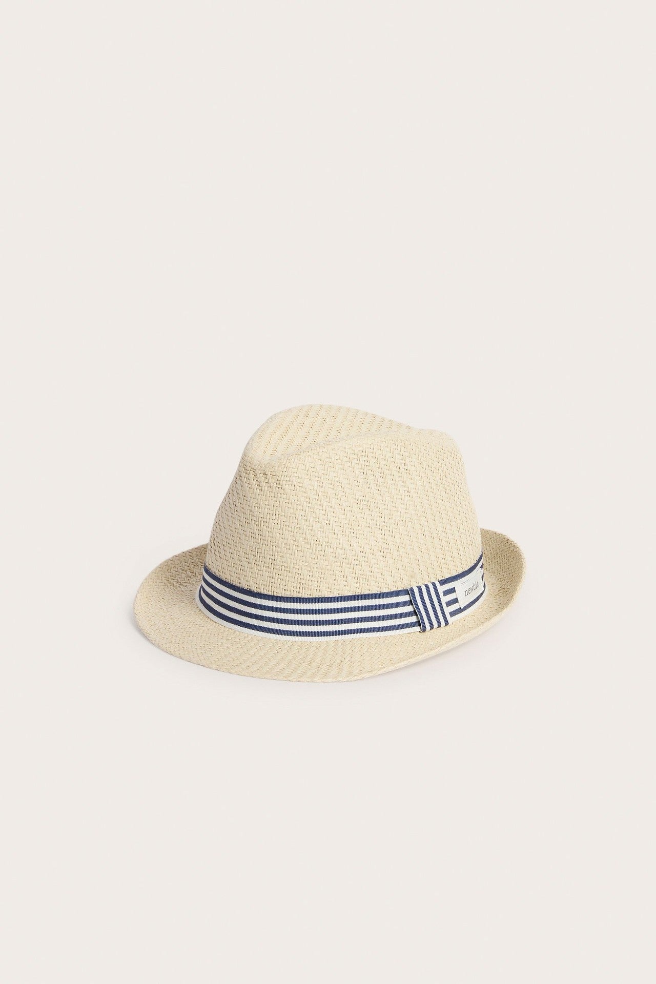 Baby straw hat with striped brim