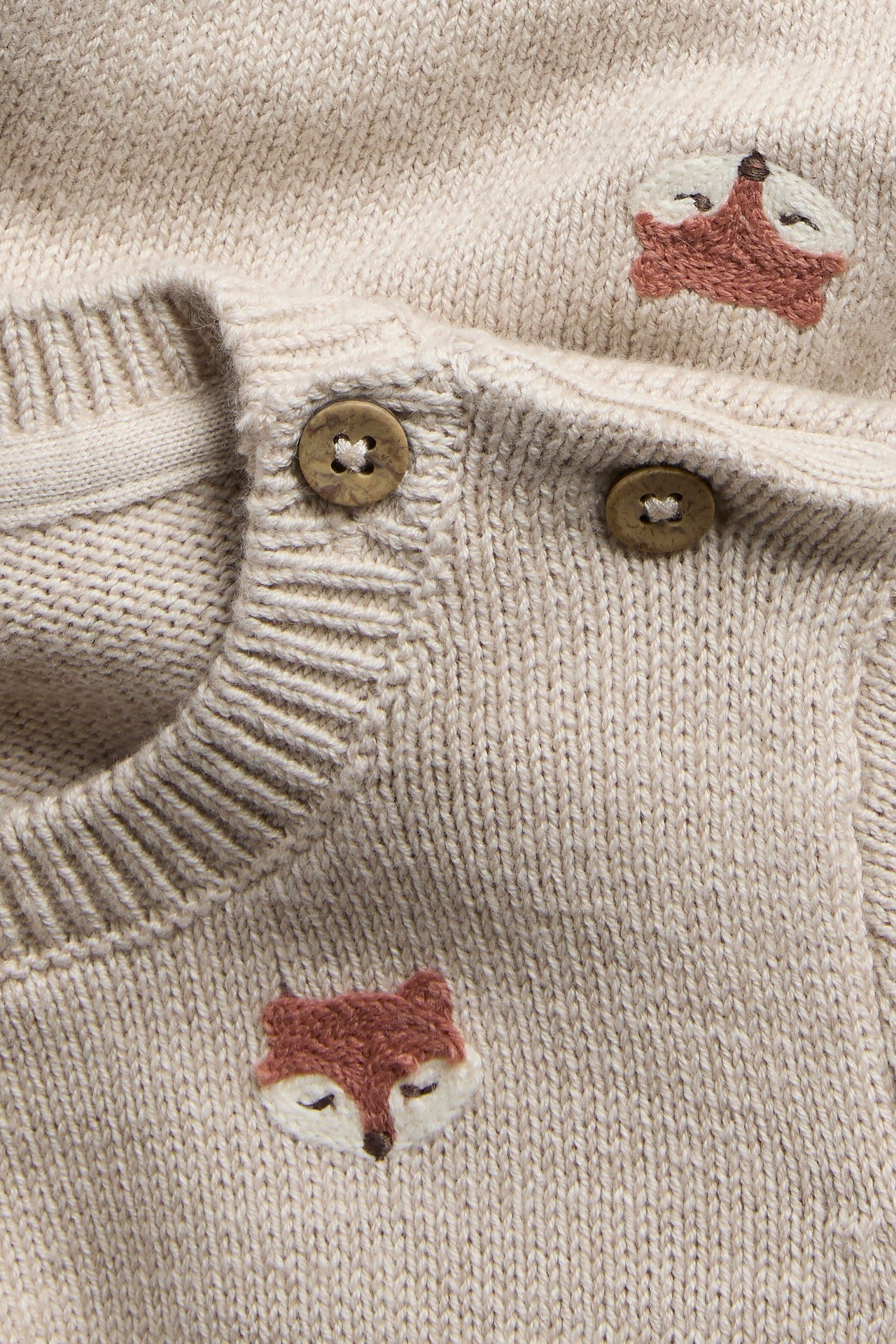 Baby knitted jumper with foxes