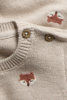 Baby knitted jumper with foxes