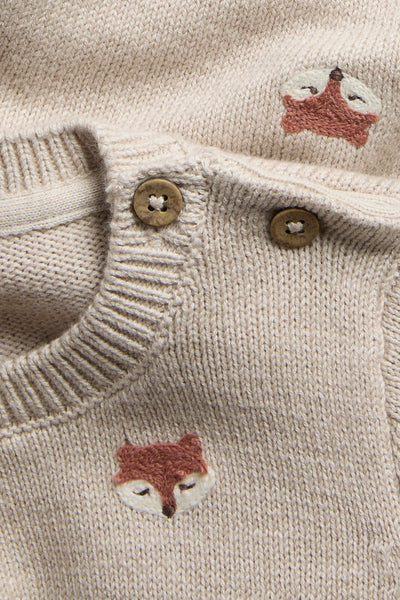 Baby knitted jumper with foxes