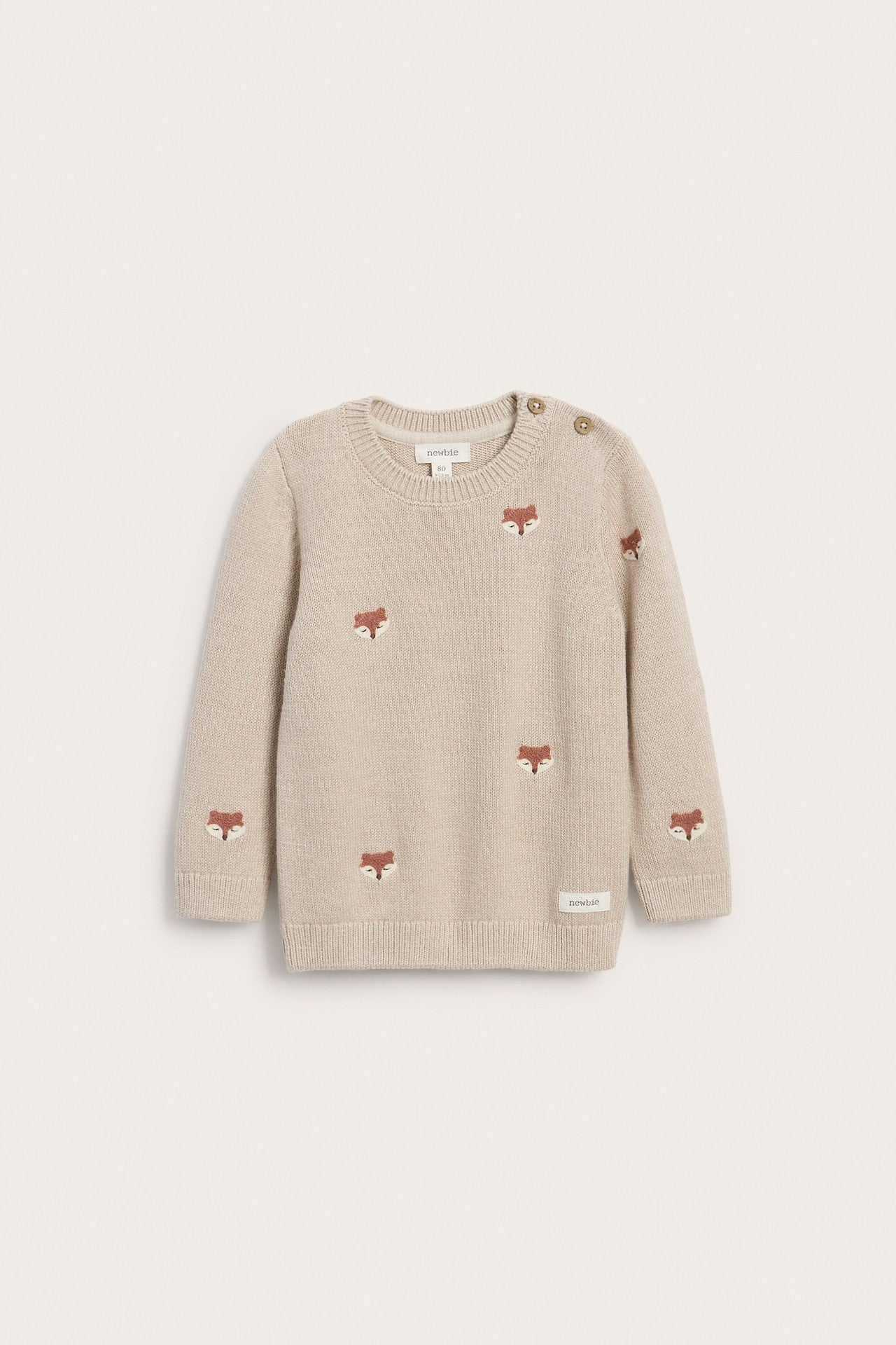 Baby knitted jumper with foxes