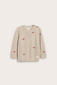Baby knitted jumper with foxes