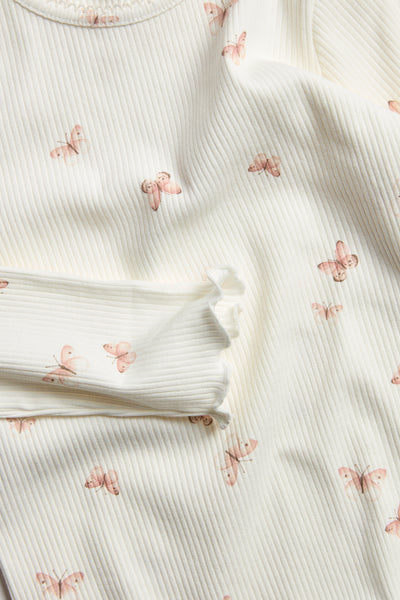 Baby & kids white top with butterfly print