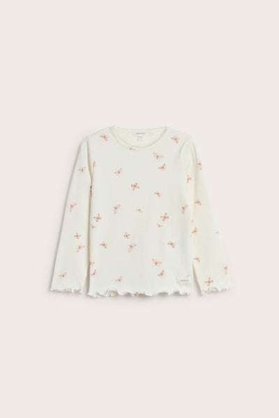 Baby & kids white top with butterfly print