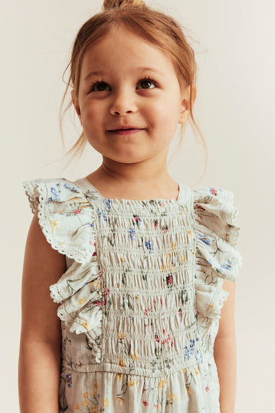 Kids floral woven jumpsuit