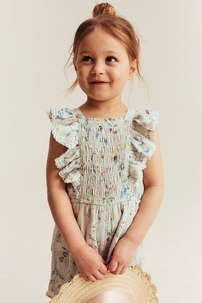 Kids floral woven jumpsuit