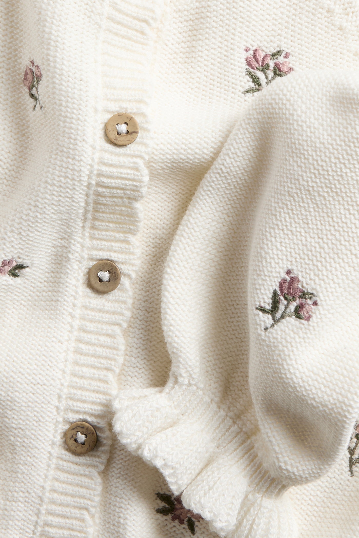 Baby cardigan with floral embroidery