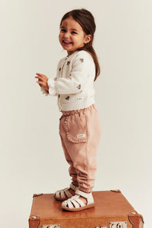 Baby white floral embroidery cardigan