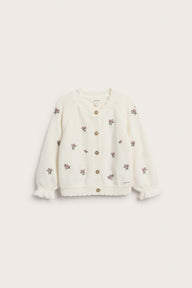 Baby cardigan with floral embroidery