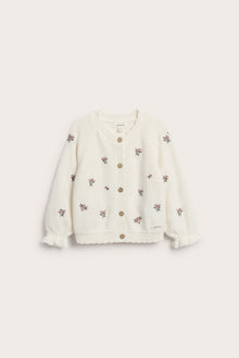 Baby cardigan with floral embroidery