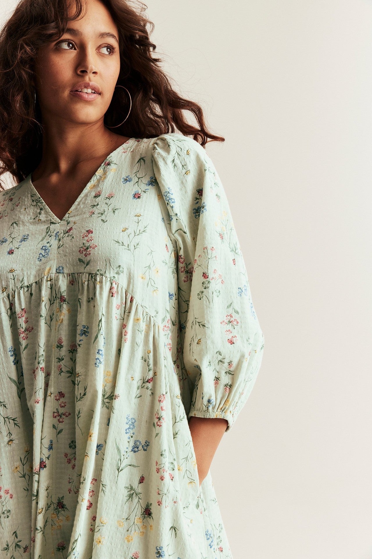 Women’s green floral cotton dress