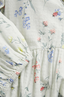 Women’s green floral cotton dress