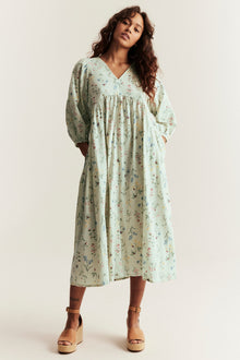 Women’s green floral cotton dress
