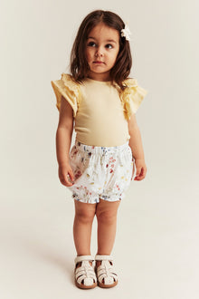 Baby white floral jersey shorts