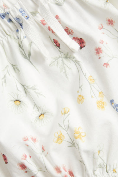 Baby white floral jersey shorts