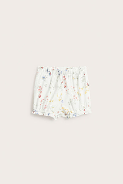 Baby white floral jersey shorts