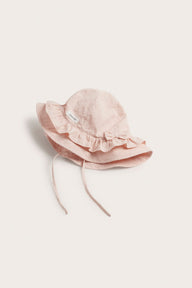 Baby pink sun hat with bow