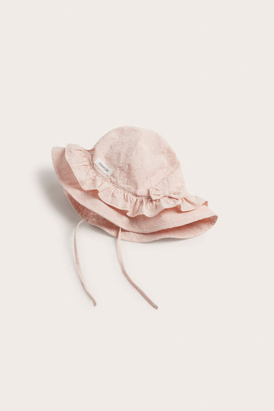 Baby pink sun hat with bow