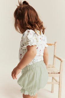 Baby floral body with puff sleeves