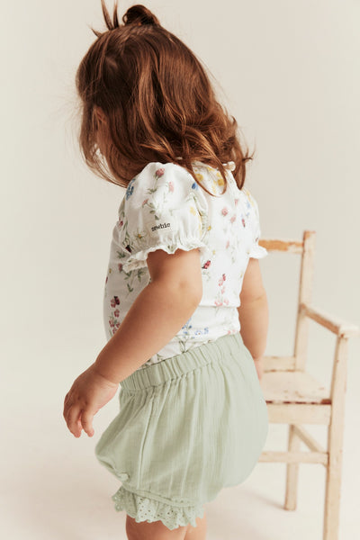 Baby floral body with puff sleeves