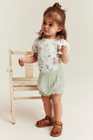 Baby floral body with puff sleeves