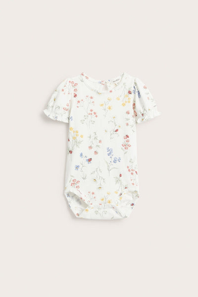 Baby floral body with puff sleeves
