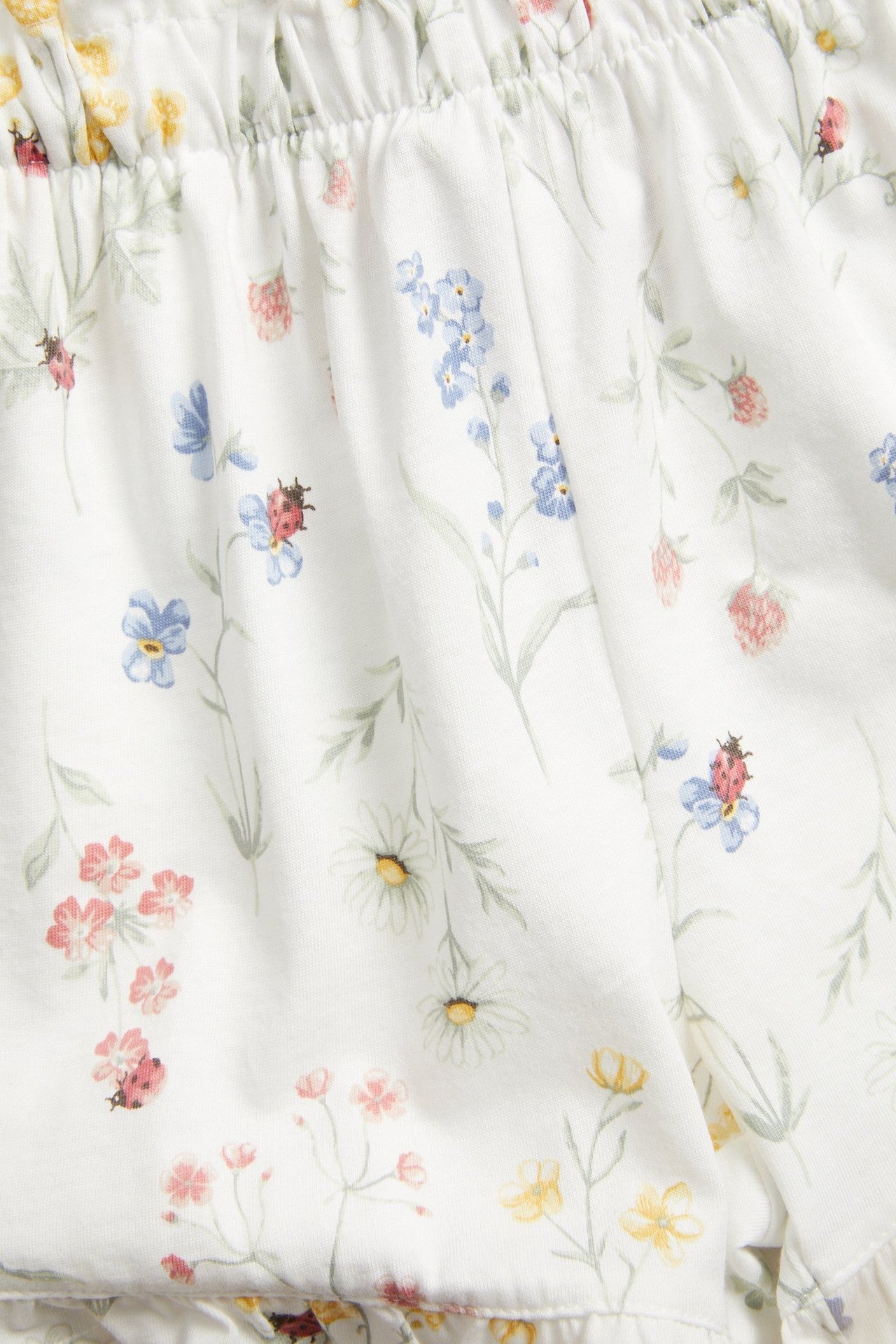 Kids white floral jersey shorts