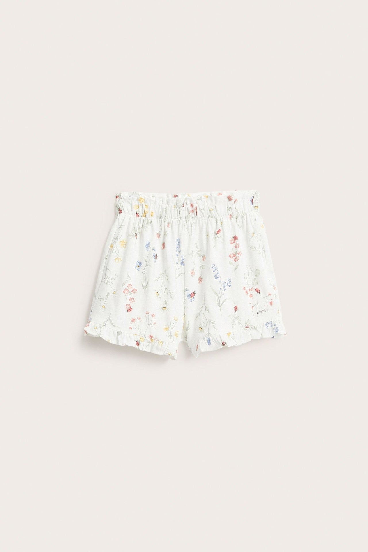 Kids white floral jersey shorts