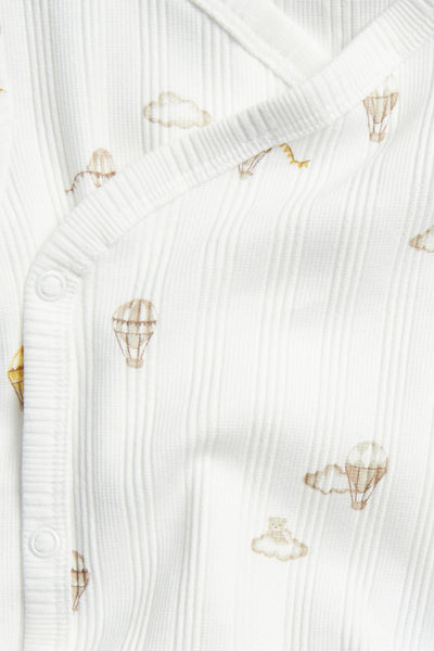 Baby bodysuit with hot air balloon motif