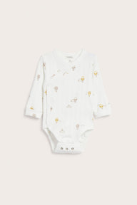 Baby bodysuit with hot air balloon motif