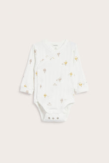 Baby bodysuit with hot air balloon motif
