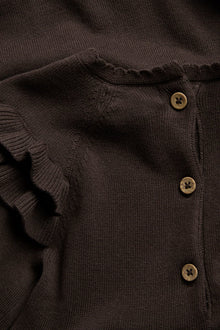 Kids brown frilled dress