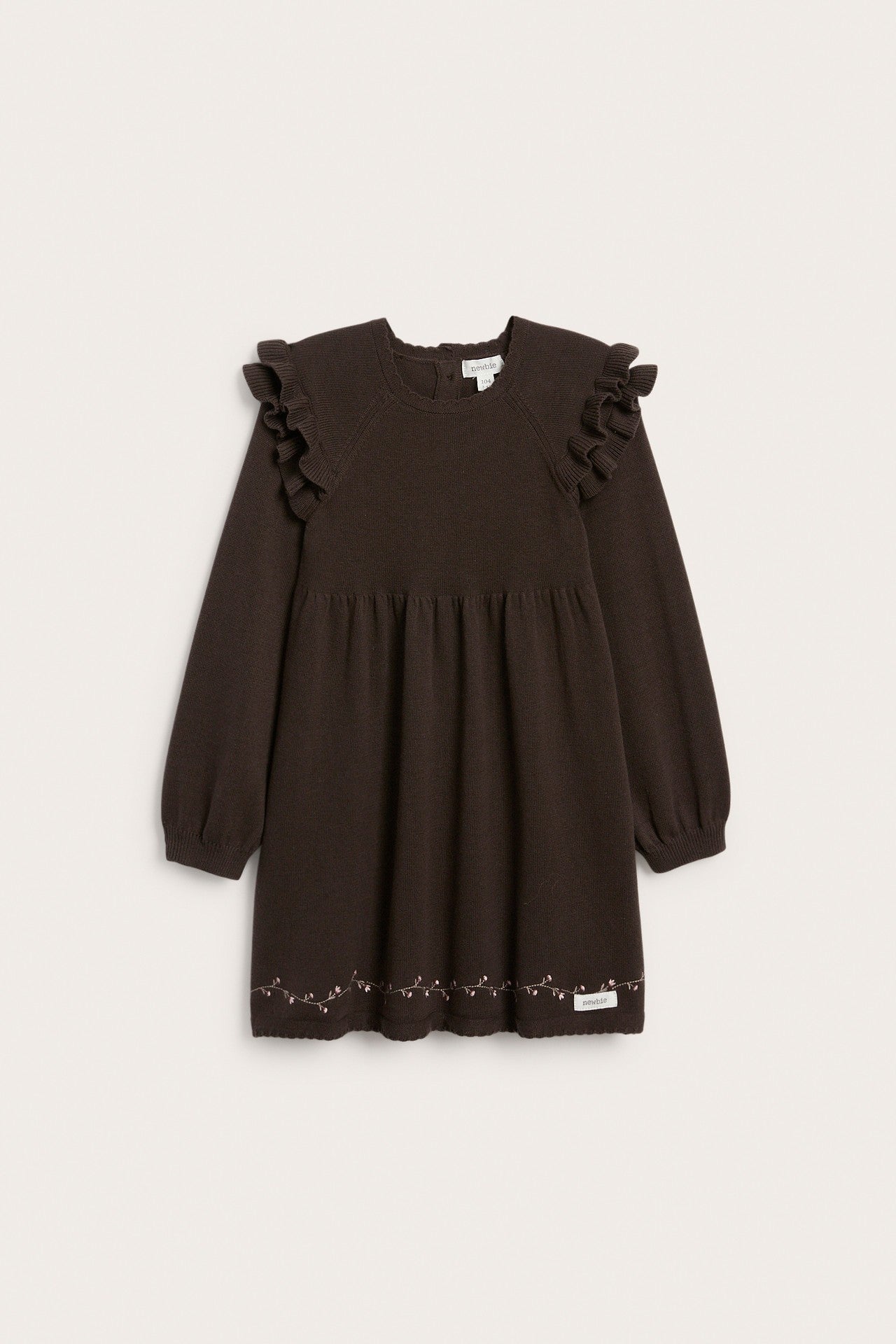 Kids brown frilled dress