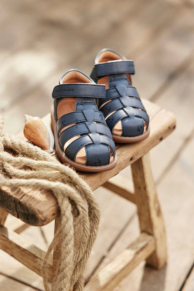 Kids blue leather strap sandal Hällevik