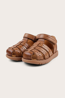 Kids brown leather strap sandal Hällevik