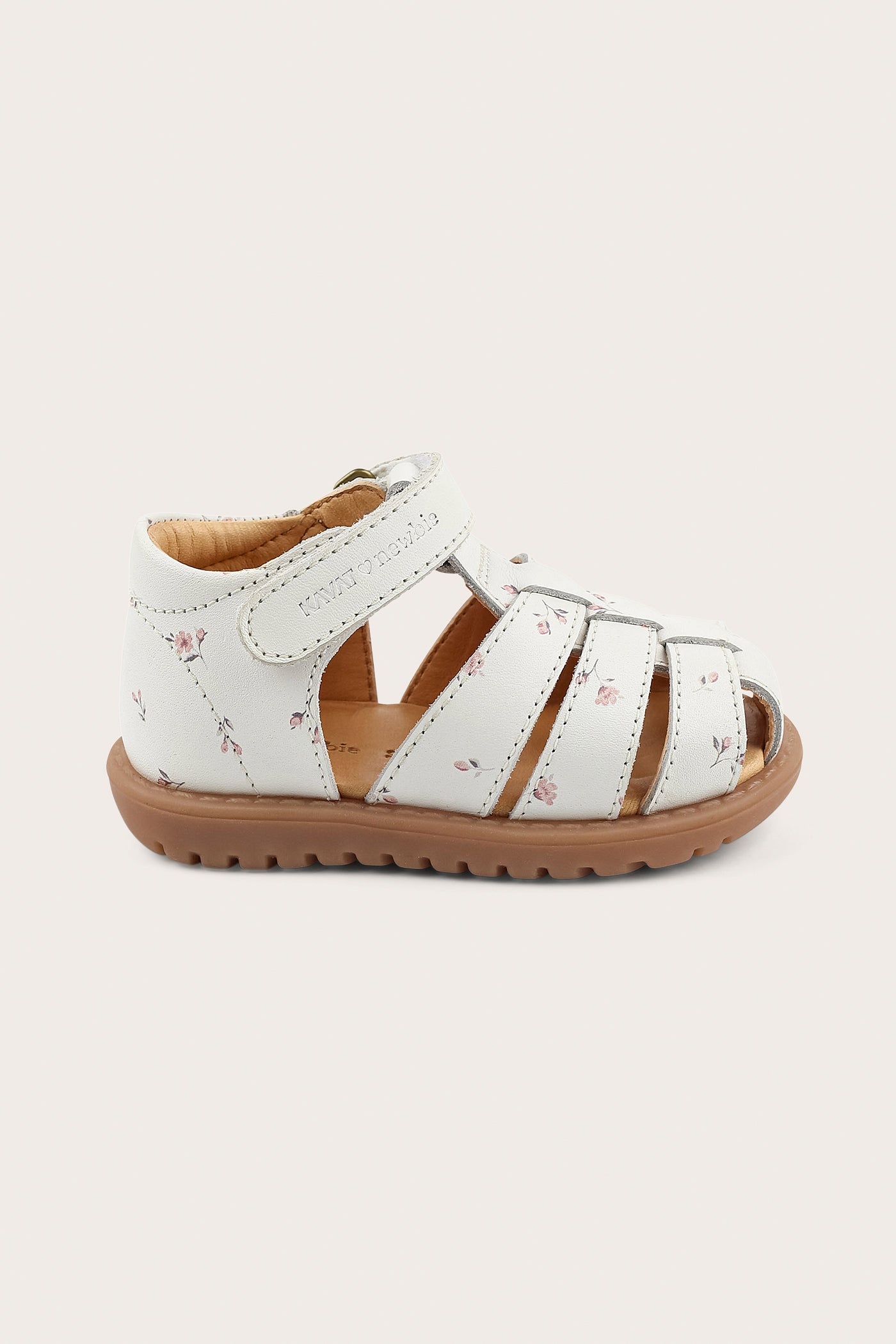 Kids white floral leather strap sandal Hällevik