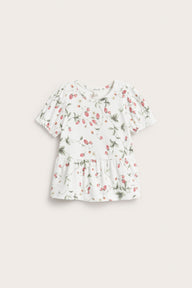 Baby wild strawberry peplum top