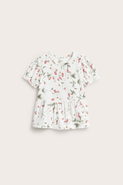 Baby wild strawberry peplum top