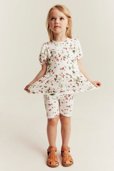 Baby wild strawberry peplum top