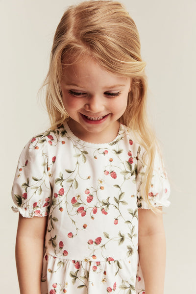 Baby wild strawberry peplum top