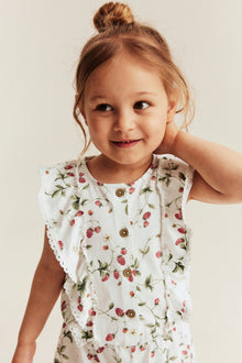 Kids wild strawberry jumpsuit