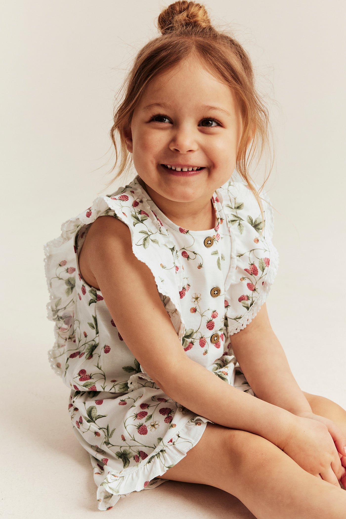 Kids wild strawberry jumpsuit