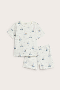 Kids sailing boat-themed pyjama set